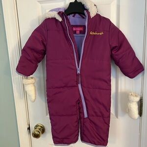 Pink Platinum Infant Girl's Snowsuit. Size 6/9 months. Full front zip up.